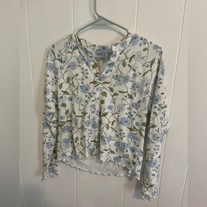 Hill house pajamas set baby blue florals size xs